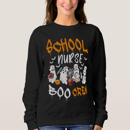 School Nurse Boo Crew Halloween School Nurse Costu Sweatshirt (Vorderseite)