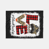 School Nurse Liebe Messy Bun Leopard Buffalo Fleecedecke (Vorderseite (Horizontal))