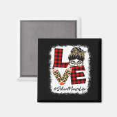 School Nurse Liebe Messy Bun Leopard Buffalo Magnet (Vorderseite/Rückseite)