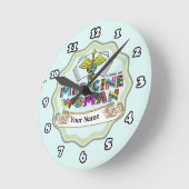 School Nurse Motto Runde Wanduhr (Winkel)