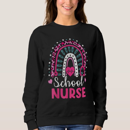School Nurse Rainbow Happy 100th Day Nursing 100 D Sweatshirt (Vorderseite)