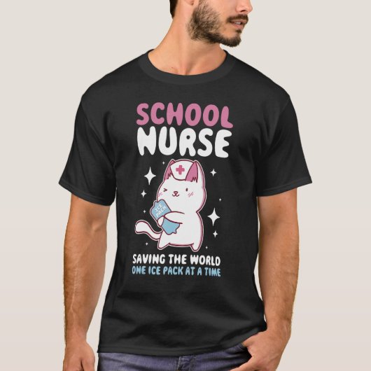 School Nurse Saving The World One Ice Pack At A Ti T-Shirt (Vorderseite)