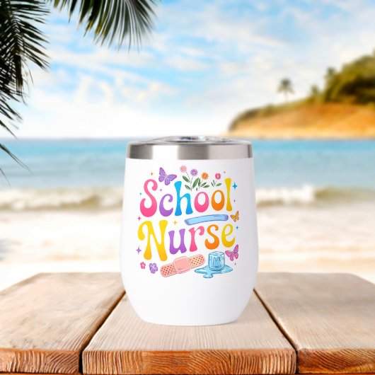 School Nurse Thermal Wine Tumbler (Strand (gedreht))
