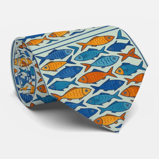🐟 "School of Style" Krawatte (Gerollt)