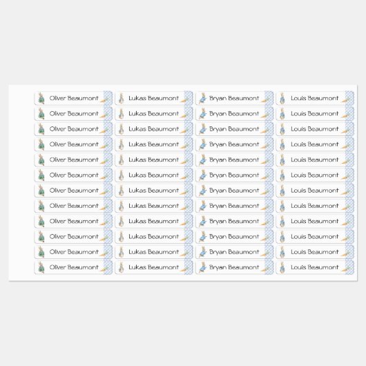 School Peter Rabbit Rectangle Waterproof Label Etiketten (Blatt)