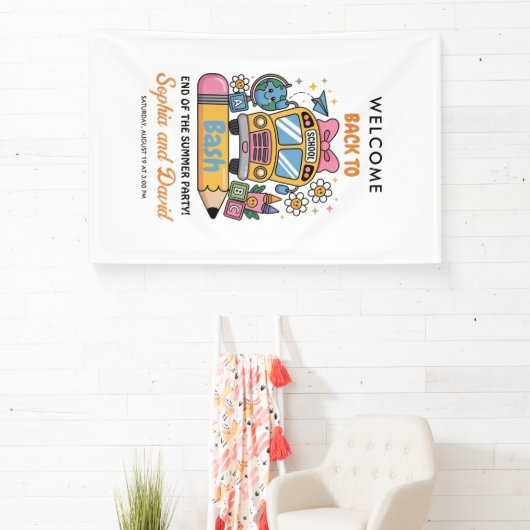 School’s Back Bash! Editable End of Summer Party Banner (InSitu)