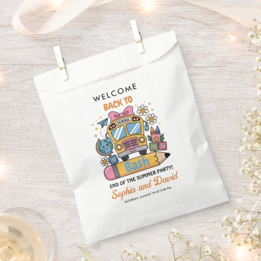 School’s Back Bash! Editable End of Summer Party Geschenktütchen (Ausgeschnitten)