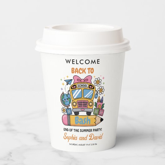 School’s Back Bash! Editable End of Summer Party Pappbecher (Rückseite)