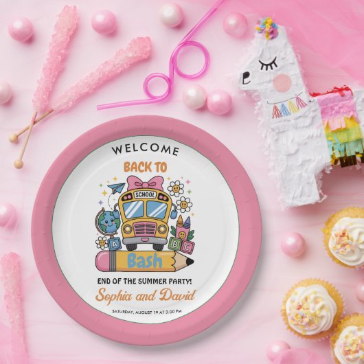 School’s Back Bash! Editable End of Summer Party  Pappteller (Party)