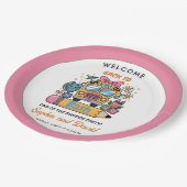 School’s Back Bash! Editable End of Summer Party Pappteller (Schrägansicht)