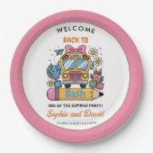 School’s Back Bash! Editable End of Summer Party Pappteller (Vorderseite)