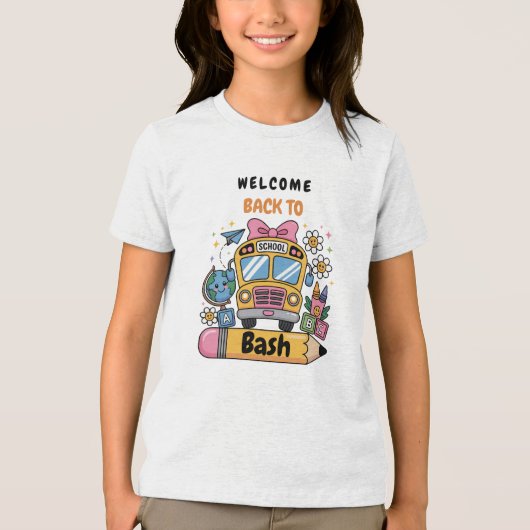 School’s Back Bash! Editable End of Summer Party Tri-Blend Shirt (Vorderseite)