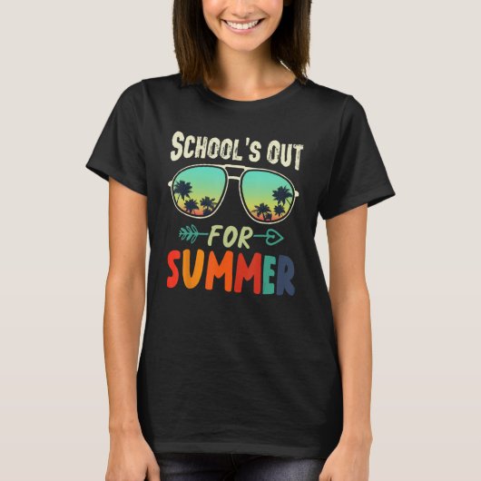 School s Out For Summer Cool Tropical Sunglasses D T-Shirt (Vorderseite)