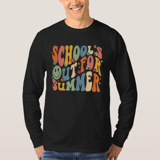 School s Out For Summer Last Day Of School Groovy  T-Shirt (Vorderseite)