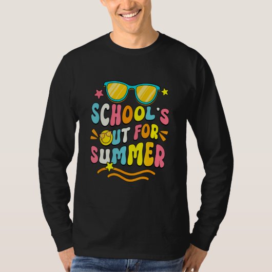 School s Out For Summer Retro Sunglasses Last Day  T-Shirt (Vorderseite)
