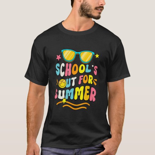 School s Out For Summer Retro Sunglasses Last Day  T-Shirt (Vorderseite)