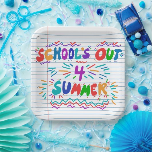 School’s Out Loose Leaf Paper Invitation Pappteller (Party)
