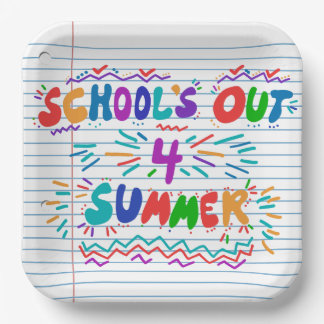 School’s Out Loose Leaf Paper Invitation Pappteller