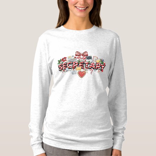 School Secretary Christmas Long Sleeve T-Shirt (Vorderseite)