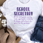 School Secretary Definition Tshirt