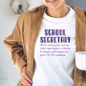 School Secretary Definition Tshirt