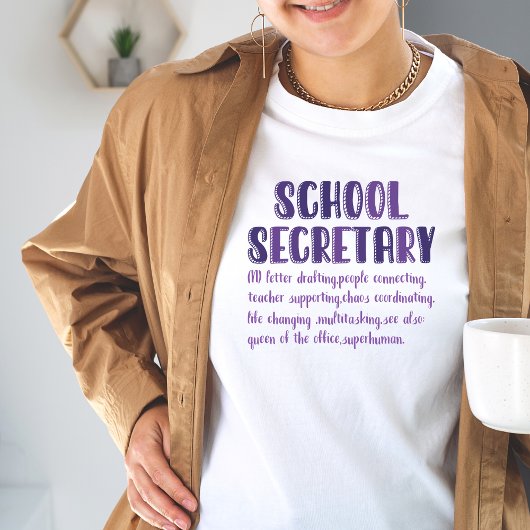 School Secretary Definition Tshirt