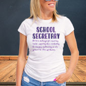 School Secretary Definition Tshirt