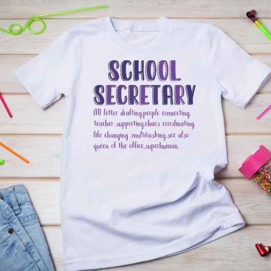 School Secretary Definition Tshirt