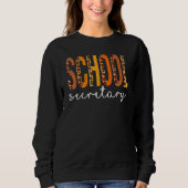 School Secretary Leopard Squad Cute Fall Autumn Th Sweatshirt (Vorderseite)