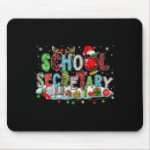 School Secretary Xmas Leopard Plaid Santa Reindeer Mousepad (Vorne)