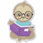 School Sloth, Niedlich Sloth, Baby Sloth, Brille Aufkleber (Vorderseite)