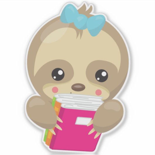 School Sloth, Niedlich Sloth, Baby Sloth, School B Aufkleber (Vorderseite)