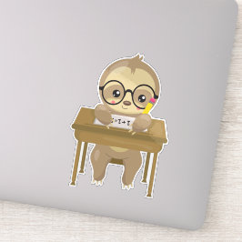School Sloth, Niedlich Sloth, Baby Sloth, School D Aufkleber