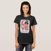 School Social Worker Love Messy Bun Valentine's Ap T-Shirt (Vorne ganz)