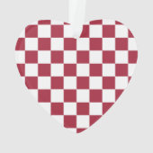 School Spirit Checkerboard INITIALS Red White Team Ornament (Rückseite)