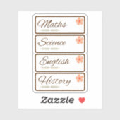 School Subject Stickers/Stickers Aufkleber (Blatt)