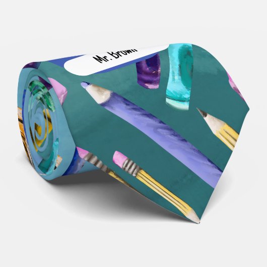 School supplies ombré pattern krawatte (Gerollt)