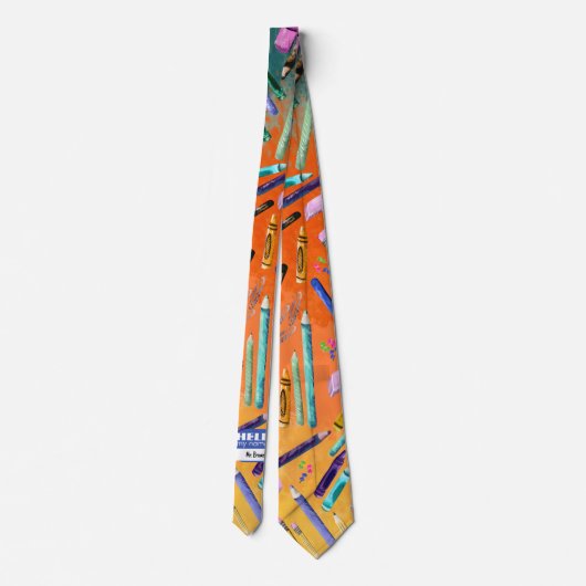 School supplies ombré pattern krawatte (Rückseite)