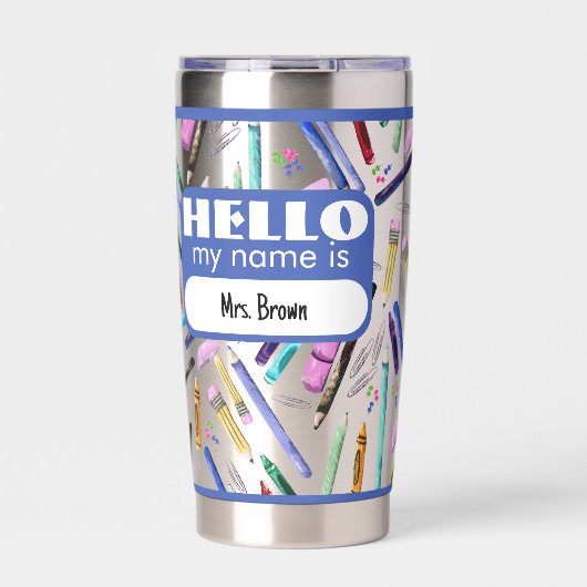 School supplies pattern thermobecher (Vorderseite)