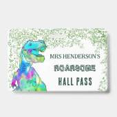 School Teacher Hall Pass Dinosaur Roarsome Ausweis (Vorderseite)