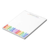 School Teacher Rainbow Color Books Custom  Notizblock (Rotiert)