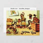 School Time Cats Louis Wain Postkarte (Vorne/Hinten)