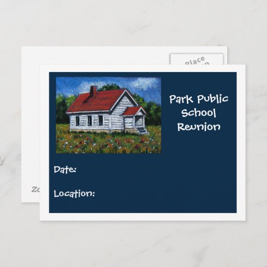 SCHOOL WIEDERSEHEN POSTCARD EINLADUNGSPOSTKARTE (Vorne/Hinten)