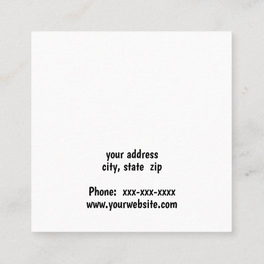 Schoolbus mit glücklichen Kindern Quadratische Visitenkarte (Rückseite)