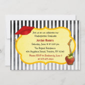 Schoolbus Teddy Bear Foto Kindergarten Abschluss Einladung (Rückseite)