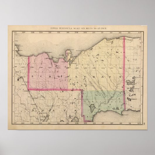 Schoolcraft Landkreis Michigan Poster (Vorne)