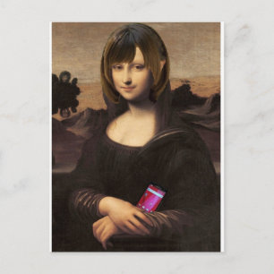 Schoolgirl style Mona Lisa Postkarte