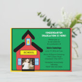 Schoolhouse-Abschluss-Einladung Einladung (Stehend Vorderseite)