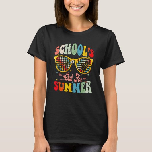 School's Out For Summer Retro Sunglasses Last-Day  T-Shirt (Vorderseite)