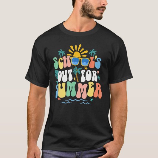 School's Out For Summer Vacation Retro Last day of T-Shirt (Vorderseite)